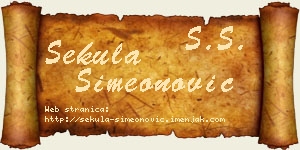 Sekula Simeonović vizit kartica